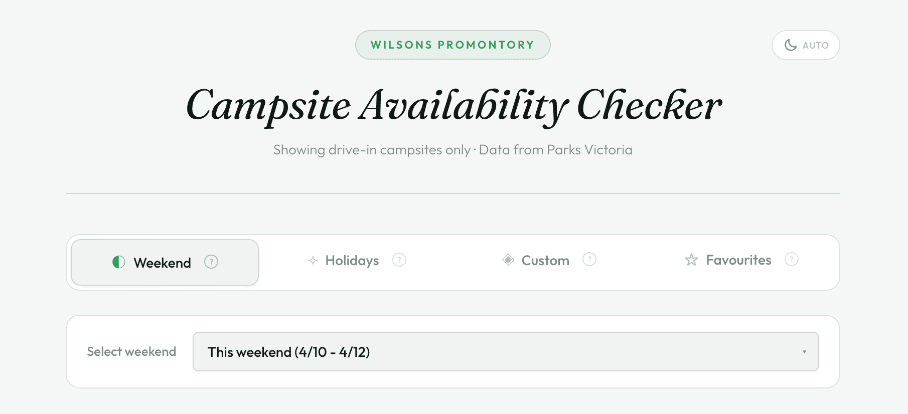WP Campsite Checker screenshot